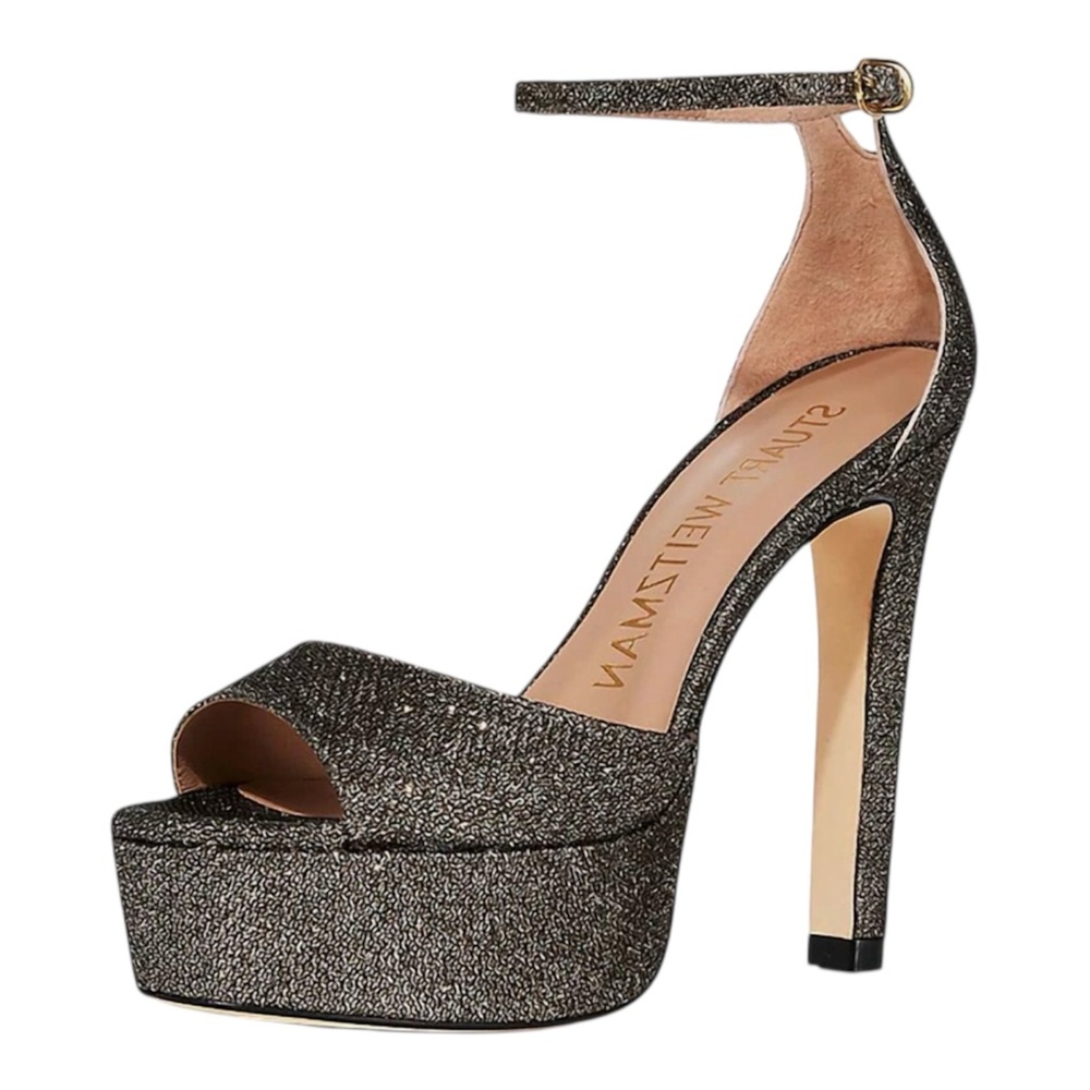 STUART WEITZMAN Womens Brown 1-1/2" Platform Discoplatform Stiletto Sandal - Picture 2 of 4